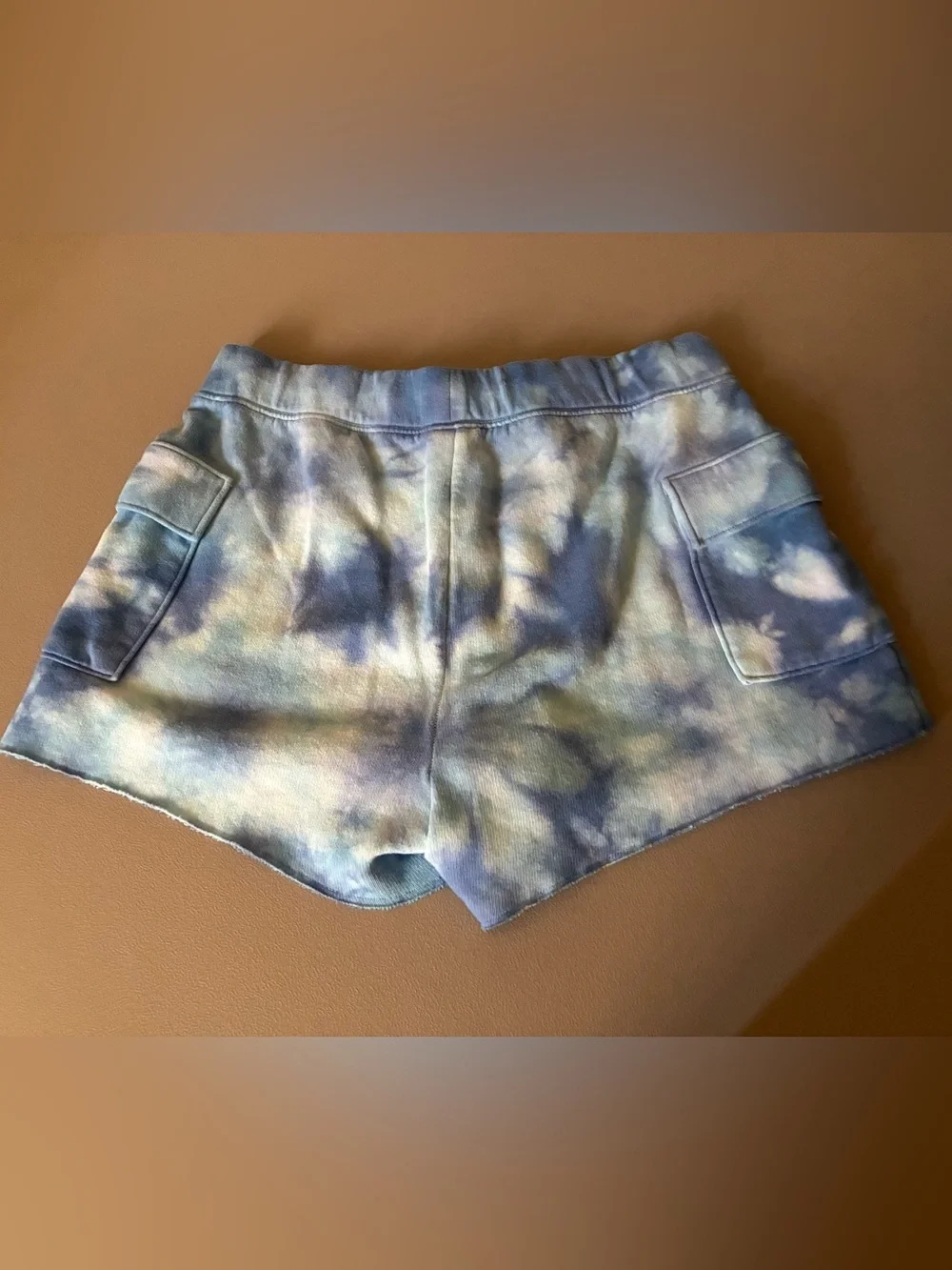 PINK Victoria's Secret Light Blue Tie-Dye Lounge Shorts with Cargo Pockets